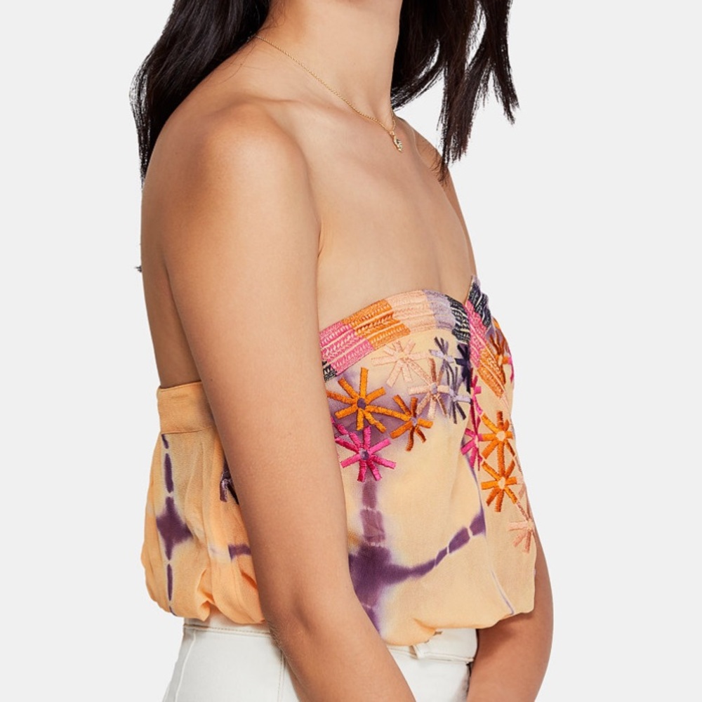 Free People Sunset Combo Embroidered Tube Top L - Picture 3 of 6